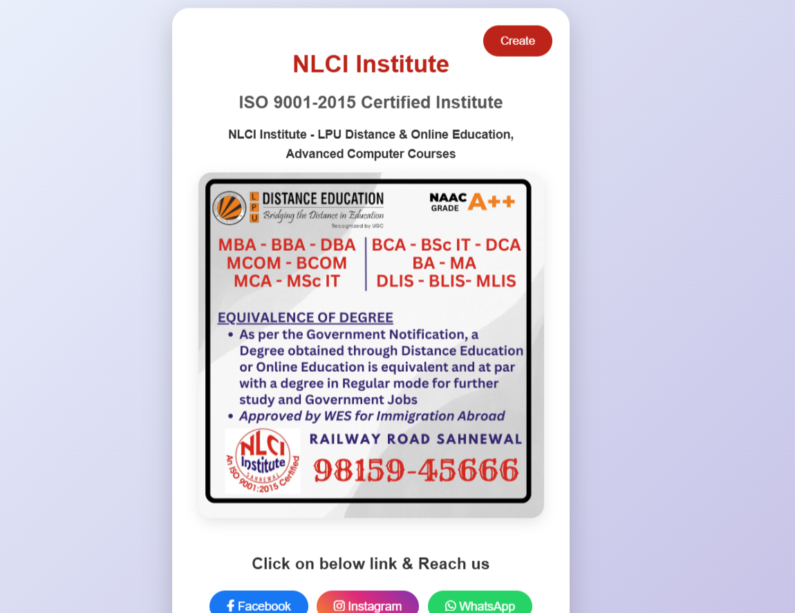 Digital Visiting Card (CMS)
